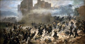 पोर्टा पिया का ब्रोच - रोम, 20/09/1870। सी. एडेमोलो द्वारा पेंटिंग। द्वारा कार्लो Ademollo