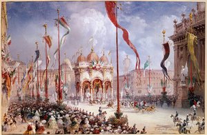 रिसोर्गिमेंटो - विक्टर-इमैनुएल II (विक्टर-इमैनुएल) (विटोरियो इमानुएल) (1820-1878) 02/04/1860 को इतालवी संसद के उद्घाटन पर (कैनवास पर तेल) द्वारा कार्लो बोसोली