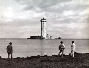 लेगॉर्न (लिवोर्नो), इटली में मारज़ोको टॉवर, c.1890 (ग्लास प्लेट)