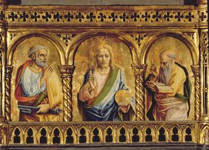 सेंट पीटर और सेंट पॉल के साथ क्राइस्ट, 76636 के पैनल विस्तार पर SantEmidio polyptych tempera से विस्तार द्वारा कार्लो क्रिवेली