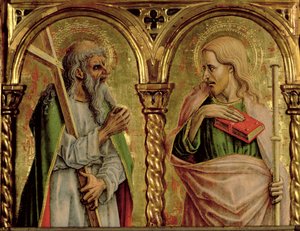 सेंट एंड्रयू और सेंट जेम्स ग्रेटर, SantEmidio polyptych से विस्तार, 76636 के पैनल विस्तार पर 1473 तड़के द्वारा कार्लो क्रिवेली