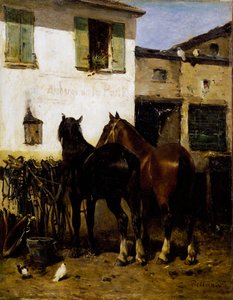 पोस्ट-हॉर्स, कार्लो पिट्टारा द्वारा पेंटिंग (1836-1891), कैनवास पर तेल, 41x32 सेमी, इटली द्वारा कार्लो पिटारा