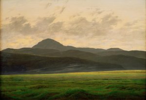 बोहेमिया में पहाड़ी परिदृश्य द्वारा Caspar David Friedrich