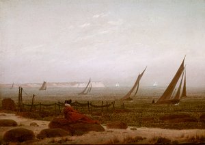 Rugen . में समुद्र तट पर महिला द्वारा कैस्पर डेविड फ्रेडरिक