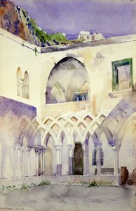आंगन, Capucine मठ, अमाल्फी, 1898। द्वारा कैस गिल्बर्ट