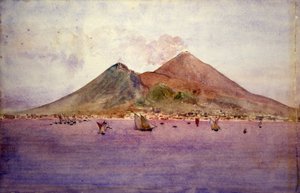 नेपल्स की खाड़ी से माउंट वेसुवियस, 1905।