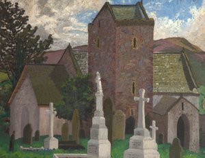 Llangenith Church, South Wales, c.1930 (कैनवास पर तेल) द्वारा सेड्रिक मॉरिस