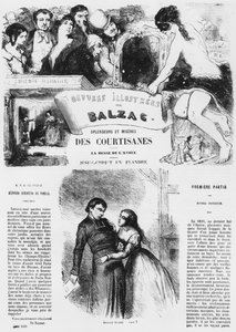 1867 में प्रकाशित होनोर डी बाल्ज़ाक द्वारा &39;स्प्लेंडर्स एंड मेसर्स ऑफ़ कोर्टेस&39; से चित्र