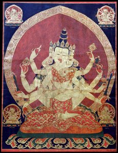 गुह्यसमाज अक्षोभ्यवज्र थंका, 17वीं शताब्दी। द्वारा मध्य एशियाई कला।
