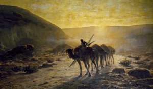 रेगिस्तान में, सेसारे बिसियो द्वारा पेंटिंग (1843-1909)