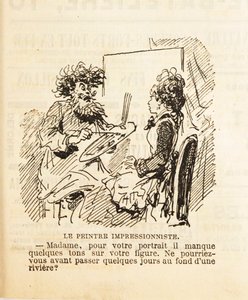 मैडम, आपके चित्र के लिए आपके चेहरे पर कुछ स्वर गायब हैं..., 1877।