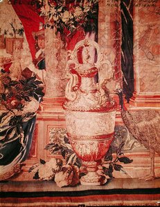 लुई XIV (टेपेस्ट्री) के लिए गोबेलिन्स वर्कशॉप में निर्मित 'लेस मैसन्स रॉयल्स' की टेपेस्ट्री श्रृंखला से जनवरी का महीना (391182 का विवरण) द्वारा चार्ल्स (बाद में) ले ब्रून