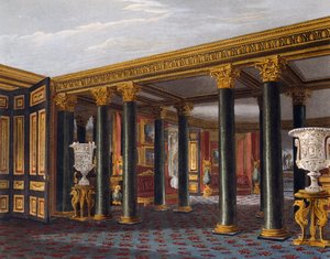 लोअर वेस्टिब्यूल, रिचर्ड रीव द्वारा उत्कीर्णन (1780 में पैदा हुआ), चार्ल्स वाइल्ड (1781-1835) द्वारा डिजाइन के आधार पर, रॉयल रेजिडेंस के इतिहास से द्वारा चार्ल्स (बाद में) जंगली