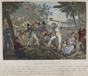 चैंप डी'एसिल, सी। 1818 (हाथ से रंगी हुई नक्काशी) द्वारा चार्ल्स अब्राहम (बाद में) चैसलेट
