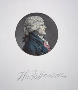 थॉमस जेफरसन (1743-1826) (रंग उत्कीर्णन)