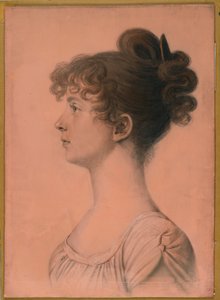 पॉवहैटन सीट के एलिजाबेथ ब्लांड मेयो का पोर्ट्रेट, c.1808 (चारकोल, सफेद चाक और बोर्ड पर पेपर लेन पर बिस्ट्रे पेस्टल क्रेयॉन)
