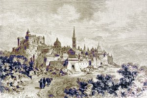 स्पूलेटो का दृश्य, विक्टर डुरु द्वारा &39;रोम का इतिहास&39; का चित्रण, 1884 (डिजिटल रूप से उन्नत छवि) द्वारा चार्ल्स बार्बेंट