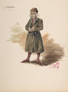 एडम के लिए पोशाक डिजाइन, 1889।