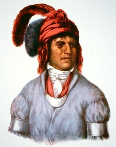 लेडगी, क्रीक लोगों का एक प्रमुख, 1825 की एक पेंटिंग (रंग लिथो) से