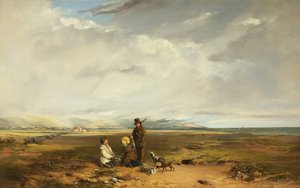 खिलाड़ी और साथियों के साथ लैंडस्केप, संभवतः 1842 (कैनवास पर तेल)