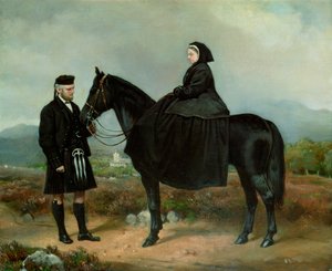 जॉन ब्राउन के साथ हार्सबैक पर क्वीन विक्टोरिया (1819-1901)