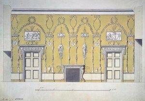 Tsarskoye Selo, 1780 के दशक में ग्रीन डाइनिंग रूम ग्रेट पैलेस का डिज़ाइन