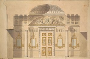 Tsarskoye Selo में अगेती मंडप में जैस्पर स्टडी में दर्पण दीवार की ऊंचाई द्वारा चार्ल्स कैमरन