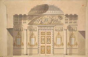Tsarskoye Selo में अगेती मंडप के जैस्पर स्टडी में दर्पण दीवार की ऊंचाई