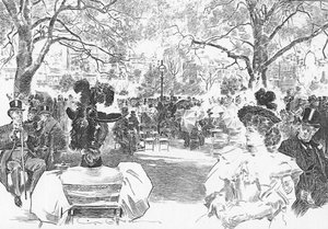 रविवार की दोपहर स्टैनहोप गेट के पास, c.1897 (लिथो) द्वारा चार्ल्स डाना गिब्सन