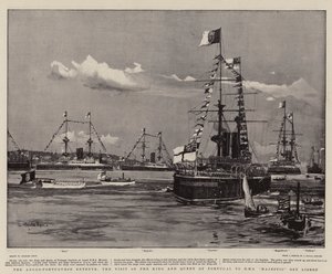 लिस्बन से HMS मैजेस्टिक के लिए एंग्लो-पुर्तगाली एंटेंटे, पुर्तगाल के राजा और रानी की यात्रा द्वारा चार्ल्स एडवर्ड डिक्सन