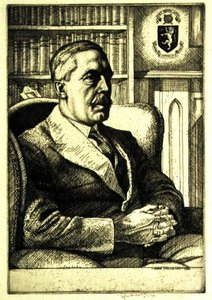 सर सिरिल नॉरवुड का पोर्ट्रेट (1875-1956) 1932 (नक़्क़ाशी)
