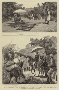 एडमिरल सर डब्ल्यू हेवेट के दूतावास के साथ एबिसिनिया के राजा जॉन के साथ