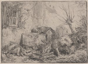 Farmyard, ca. 1845.  द्वारा चार्ल्स एमिले जेक