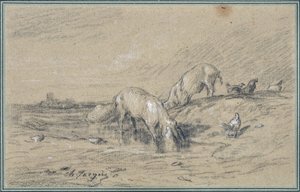 चार्ल्स जैक (1813-1894) द्वारा सूअर का झुंड द्वारा चार्ल्स एमिले जेक