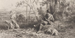 छोटा सुअर झुंड, 1864। द्वारा चार्ल्स एमिले जेक