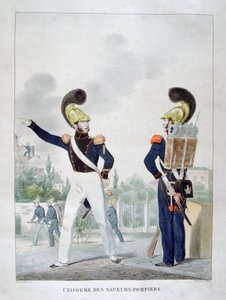 सैन्य सैपर-फायरमैन की वर्दी, फ्रांस, 1823