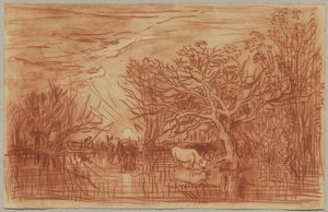 एक पानी के छेद पर गायें, c.1863 द्वारा चार्ल्स फ्रेंकोइस डबगें