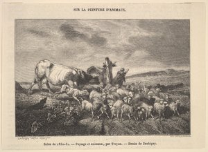 ट्रॉयन द्वारा 1850-51, लैंडस्केप एंड एनिमल्स, 1850-51 का सैलून। द्वारा चार्ल्स फ्रेंकोइस डबगें