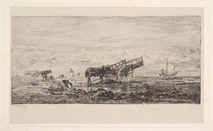 विलरविले में समुद्र तट, 1837-78। द्वारा चार्ल्स फ्रेंकोइस डबगें