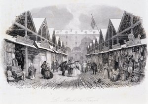 मंदिर मार्च का दृश्य - यूजीन सू (1843) द्वारा "लेस मिस्टेरेस डे पेरिस" में, बीमार। डे ड्यूबिग्नी। द्वारा चार्ल्स फ्रेंकोइस डबगें