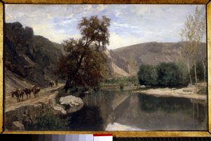 चार्ल्स फ्रेंकोइस ड्यूबिने (1817-1878) 19वीं सदी के सूर्य द्वारा लेस बोर्ड्स डू कजिन प्रेस डी'एवलॉन पेंटिंग। 0,33x0,55 वर्ग मीटर द्वारा चार्ल्स फ्रेंकोइस डबगें
