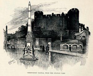 श्रूस्बरी कैसल, स्टेशन यार्ड से, c1893, 1894