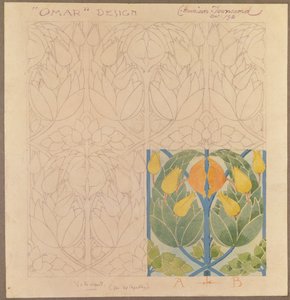 उमर, एक रेशम और ऊन डबलक्लोथ, 1898 (रेशम और ऊन) के लिए डिजाइन द्वारा चार्ल्स हैरिसन टाउनसेंड