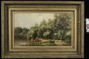 लॉन्ग आइलैंड, 1874 पर भेड़ की धुलाई द्वारा चार्ल्स हेनरी मिलर