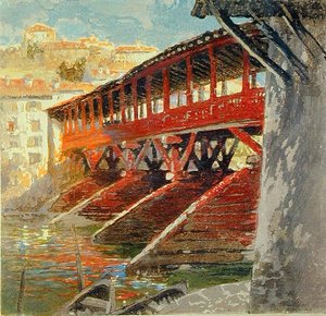 पोंटे डेगली अल्पिनी, बासनो डेल ग्रेप्पा, c.1910 (राहत प्रिंट)