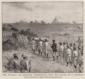 सार्जेंट वारिंगम का अंतिम संस्कार, जो एक झड़प (उत्कीर्णन) में मारा गया था द्वारा चार्ल्स जे। (बाद में) स्टैनलैंड