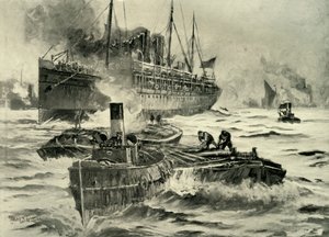 द आउटब्रेक ऑफ़ द वॉर - ट्रांसपोर्ट लीविंग इंग्लैंड फ़ॉर द केप, 1900। द्वारा चार्ल्स जॉन डी लेसी