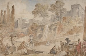 1760 में टिवोली में विला डी एस्टे के बगीचे। द्वारा चार्ल्स जोसेफ नतोइरे