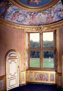 Chateau de Vaux Le Visomte (Vaux-Le-Vicomte) में स्नान कक्ष। चार्ल्स लेब्रून (ले ब्रून) की पेंटिंग (1619-1690) द्वारा चार्ल्स ले ब्रून