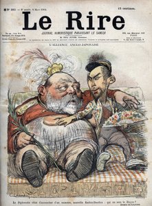एंग्लो-जापानी गठबंधन (जापानी एंग्लो 1902) कूटनीति ने अभी-अभी एक राक्षस को जन्म दिया है, नई रेडिका-डूडिका: डीन कौन होगा? - किंग एडवर्ड सप्तम - द लाफ्टर के लिए चार्ल्स लिएंड्रे (1862-1934) द्वारा कैरिकेचर 1902 द्वारा चार्ल्स लिएंड्रे